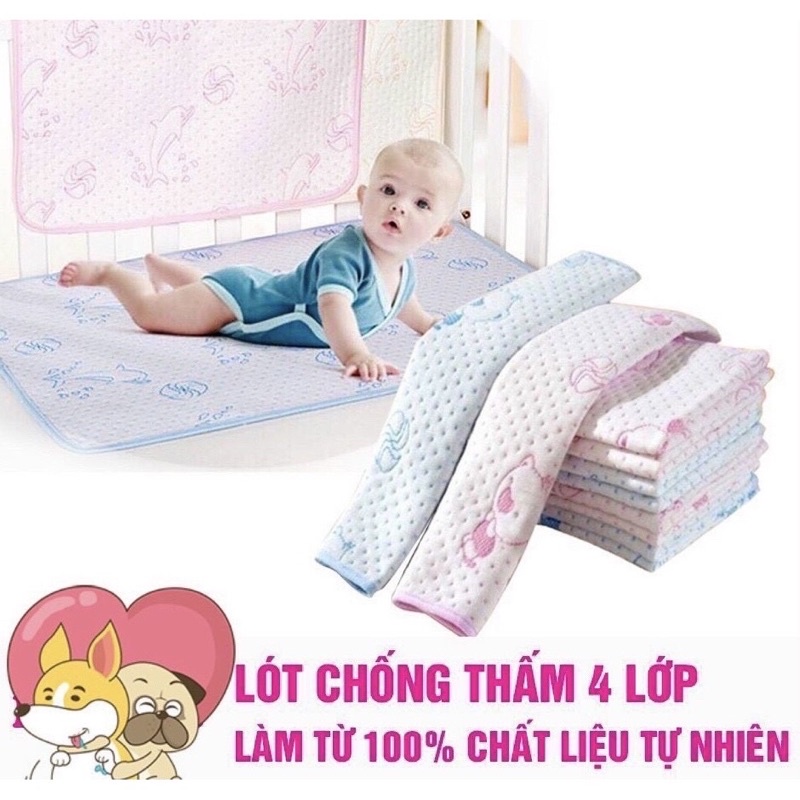 Tấm lót chống thấm 4 lớp cho bé trai/bé gái