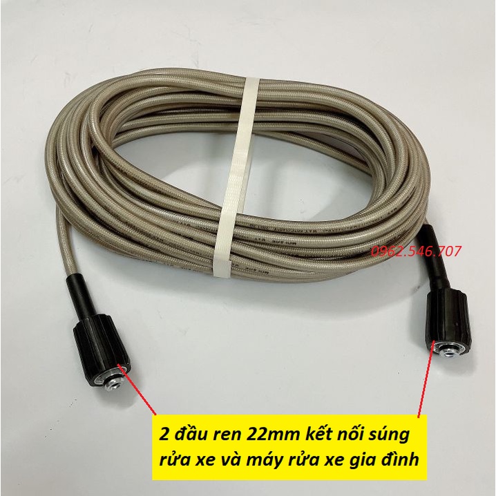 Ống Dây Xịt Rửa Xe Áp Lực Cao 3 Lớp Lõi 10M- 15M- 20M- 30M Loại Tốt