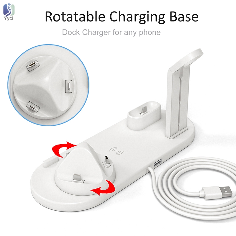 Yy Mobile Phone Wireless Charger Charging 360 Degree Rotation for Smart Watch Earphones @VN