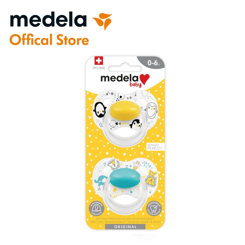 Ty ngậm | Medela Baby Pacifier Original, vỉ 2 chiếc, Mới 100%, Hoàn hảo để sử dụng hàng ngày, không chứa BPA