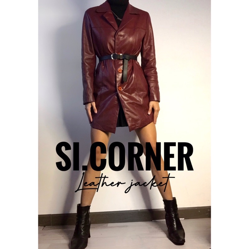 Áo khoác da thật dáng dài  𝗟𝗘𝗔𝗧𝗛𝗘𝗥 𝗝𝗔𝗖𝗞𝗘𝗧 2hand