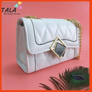 [Túi Đỉnh] Túi xách Khóa Vuông Da Bóng Cực Mềm Khóa đá lên màu cực sang - Túi Xách Nguyễn Kiều Oanh