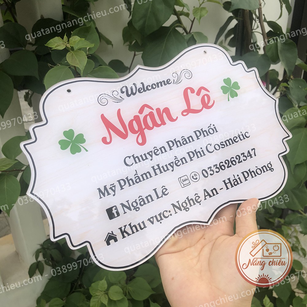 Bảng hiệu  dành shop bán hàng online, cho chuối hệ thống mỹ phẩm,  treo trước cửa shop, chất liệu mica an toàn