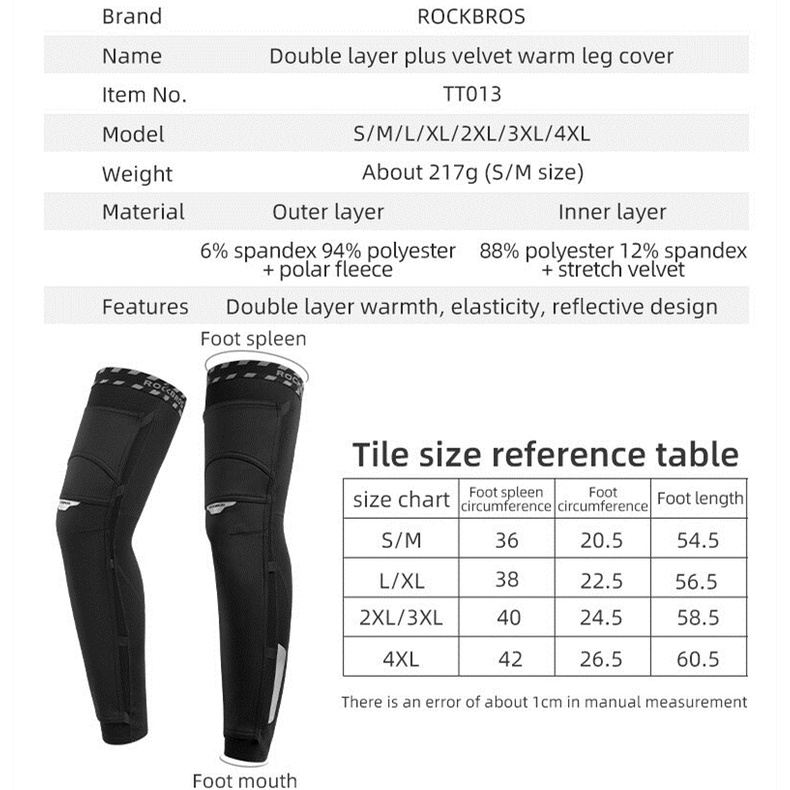 Rockbros Quần Legging Giữ Ấm Bảo Vệ Cánh Tay Chân Khi Chơi Thể Thao