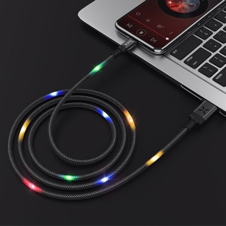 Hoco U63-Cáp sạc nhanh PHÁT SÁNG có đủ 3 cổng LIGHTNING/MICRO USB/TYPE-C