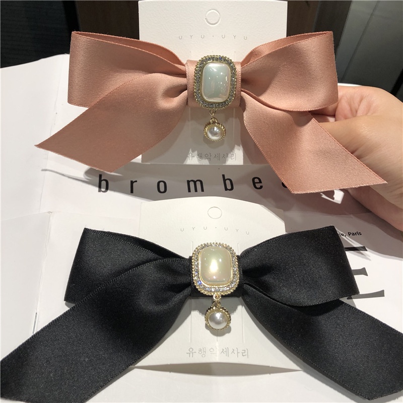 Kẹp Tóc Nơ Đính Ngọc Trai Thời Trang Cho Nữ