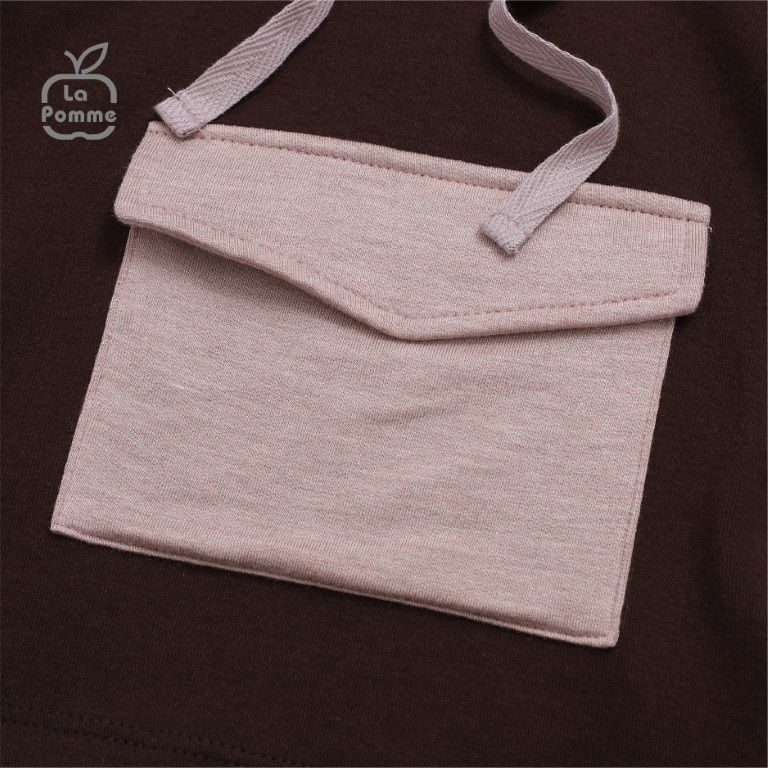 Áo Gile mũ La Pomme Cool Pocket - Nâu đậm