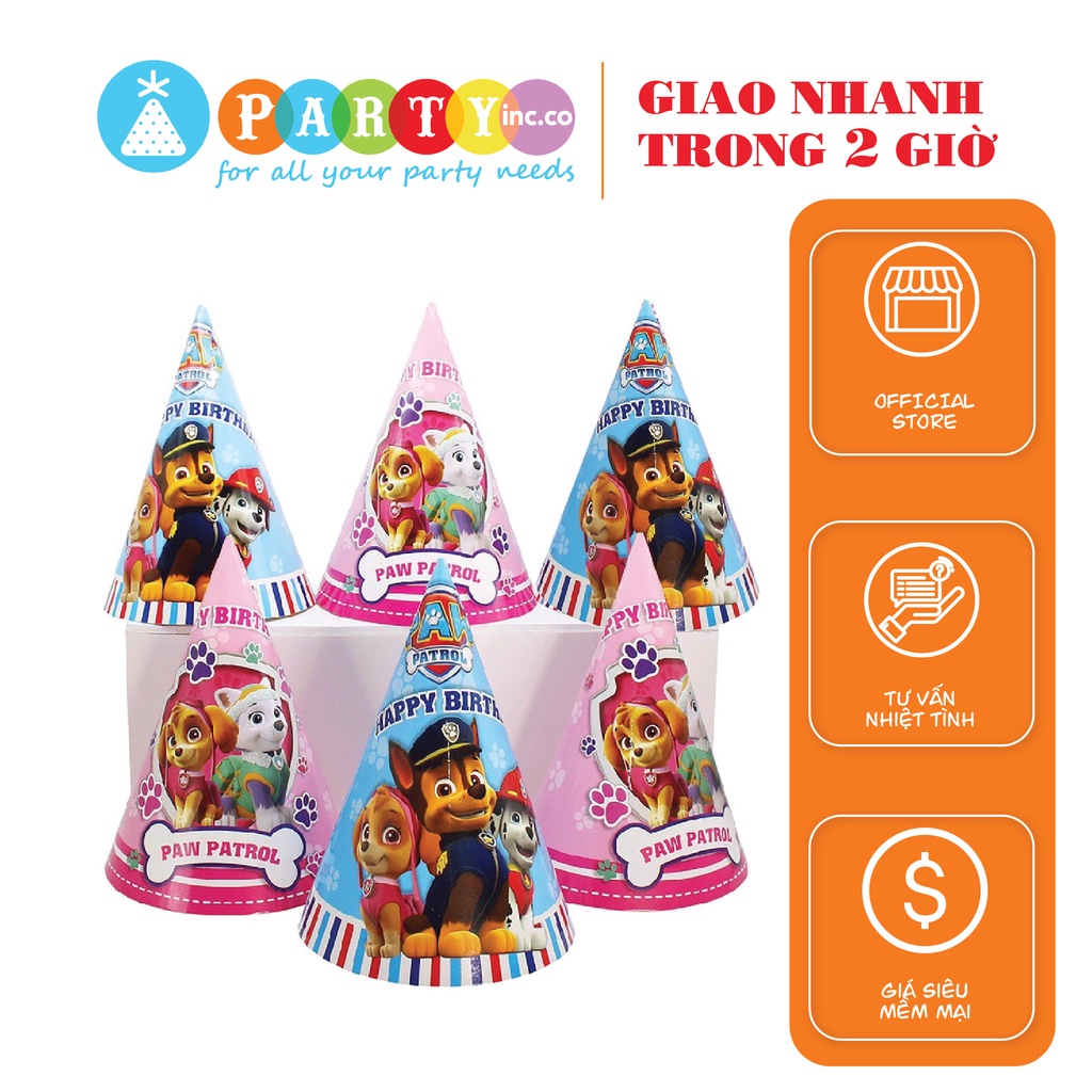 Nón sinh nhật chó cứu hộ Paw patrol hat CCH33