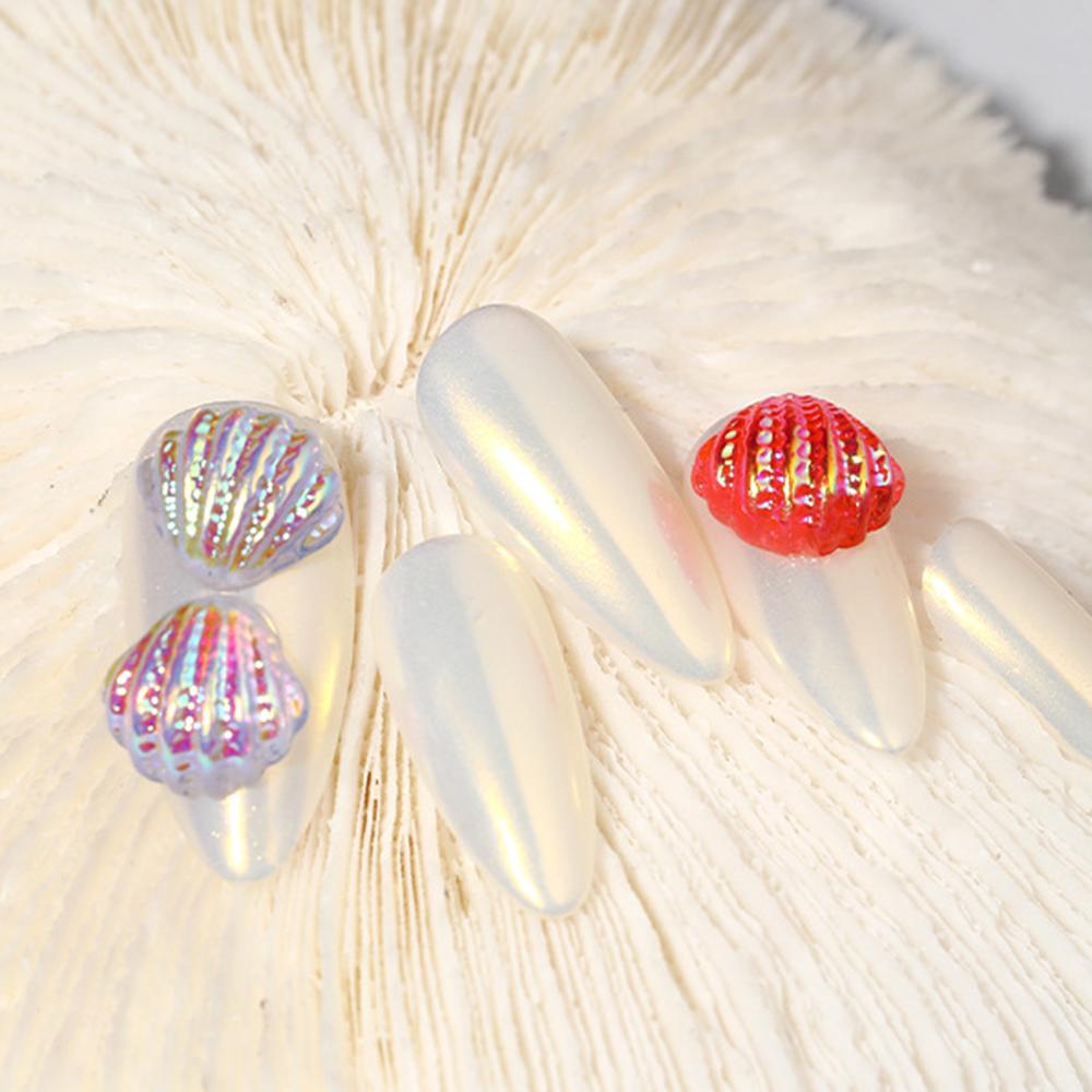 Hình Dán Móng Tay Vỏ Sò|Resin Dễ Thương|Laser Aurora AB Đầy Màu Sắc|Trang Sức Móng Tay