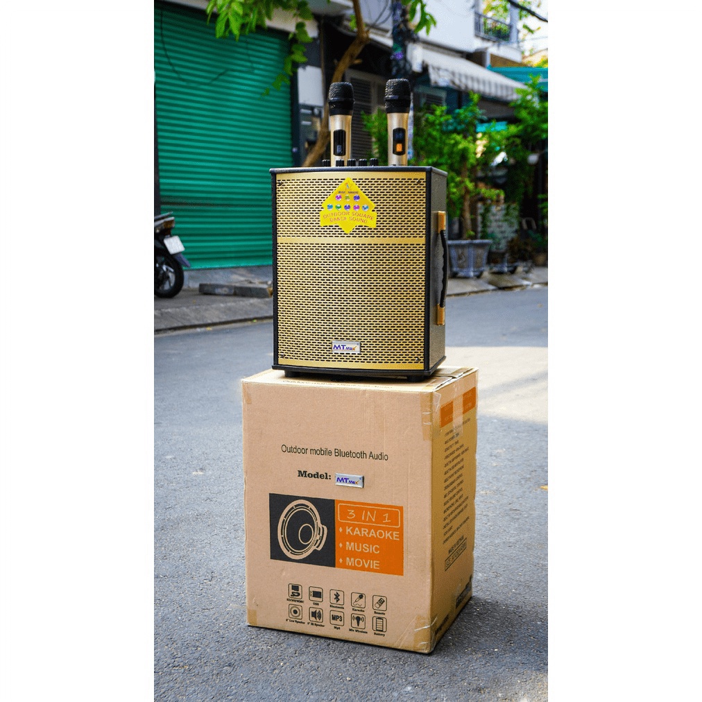 MT MAX Loa xách tay MTMax K03 - Loa kéo di động bass 2 tấc - Công suất lên đến 250W - Tặng kèm 2 micro không dây bảo hàn