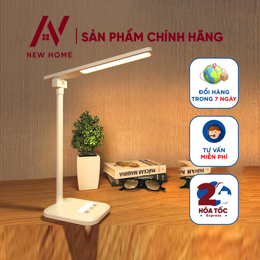 Đèn Bàn Học Đọc Sách, Làm Việc (Học Sinh, Sinh Viên, Văn Phòng) LED Chống Cận, Cảm Ứng Tích Điện Gập 2 Chỗ