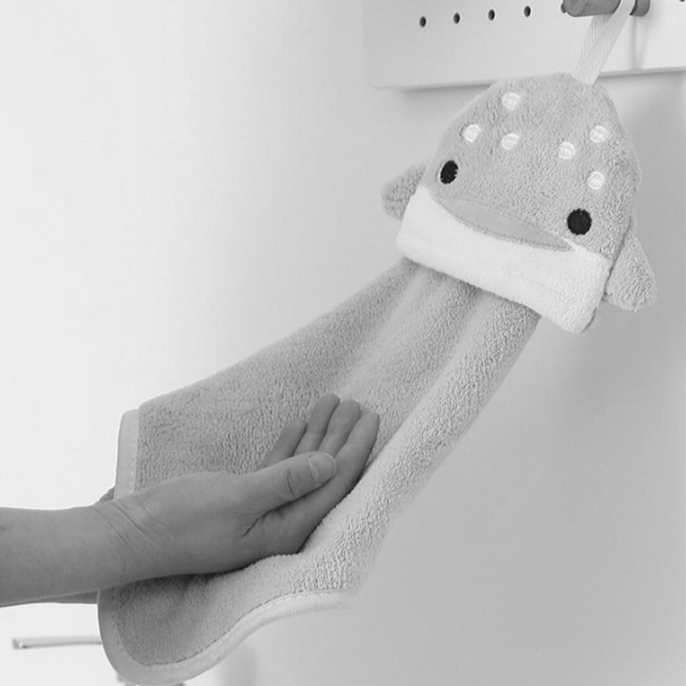 Khăn Lau Tay Vải Nhung San Hô Siêu Thấm Hút Mềm Mại Có Móc Treo Tiện Dụng Cho Bé