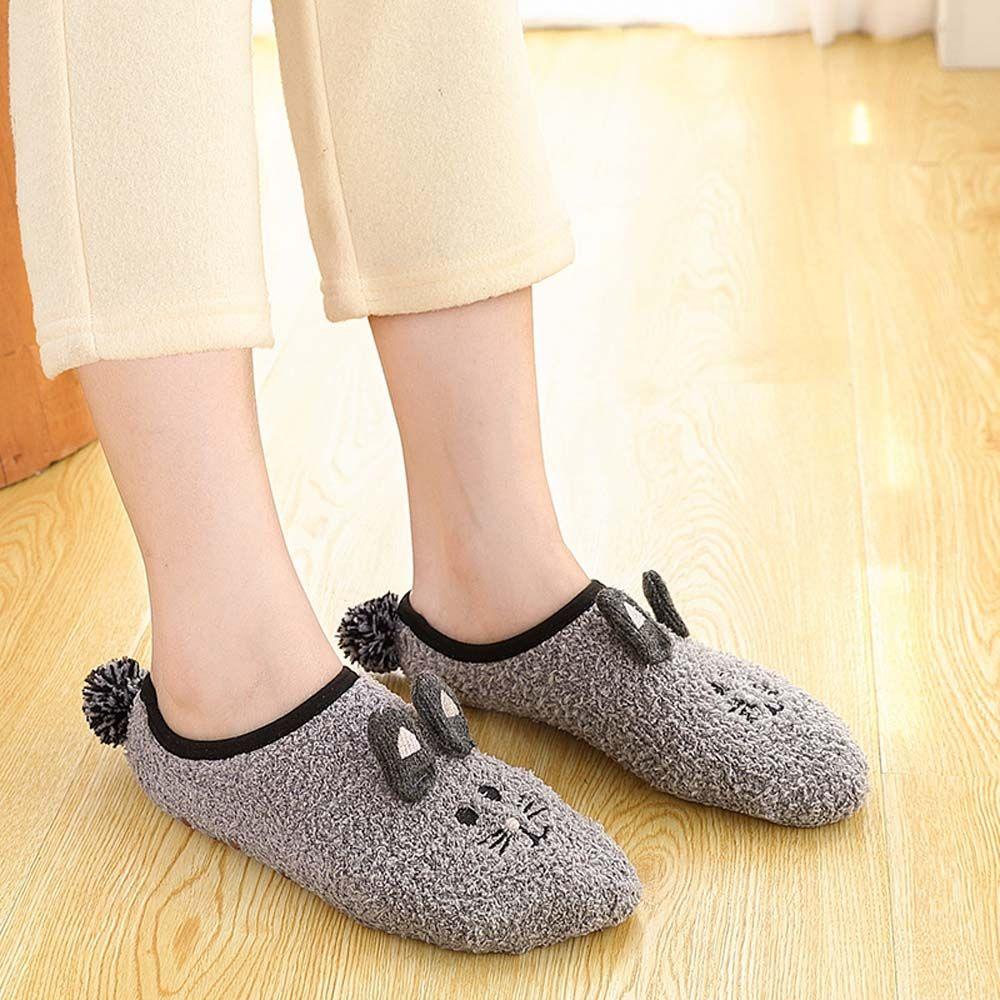 Vớ Ngủ Vải Lông Cừu San Hô Dày Không Trượt In Hoạt Hình Thỏ 3D Dễ Thương Cho Bạn Gái