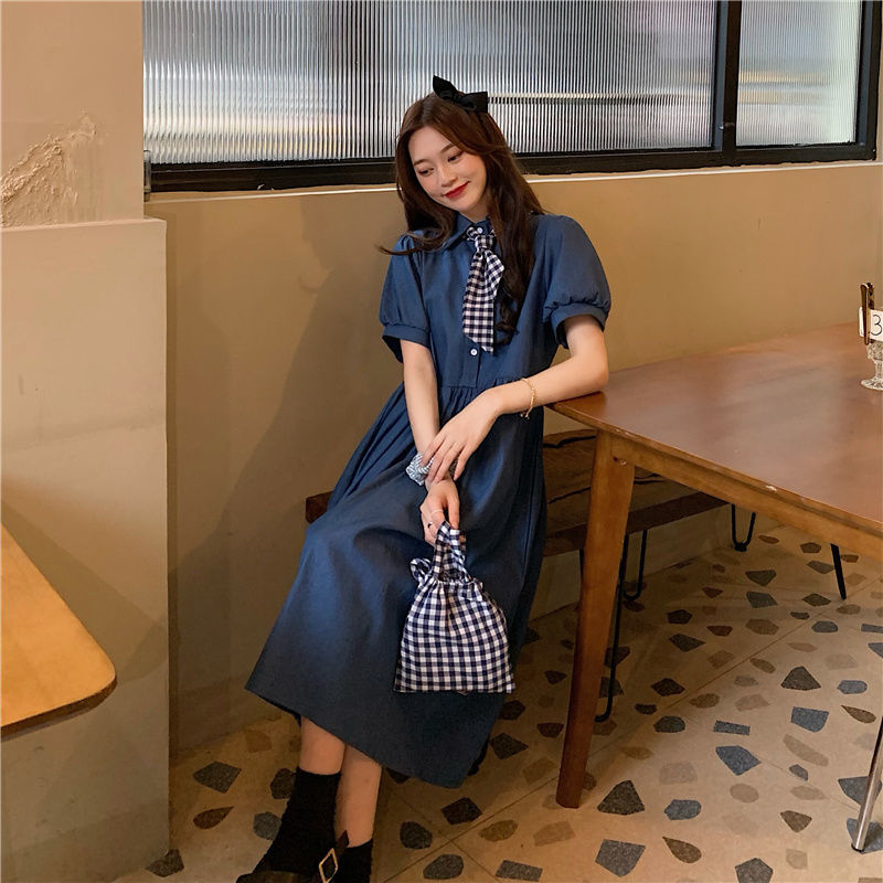 Váy Thời Trang Tay Ngắn Phong Cách Nhật Bản