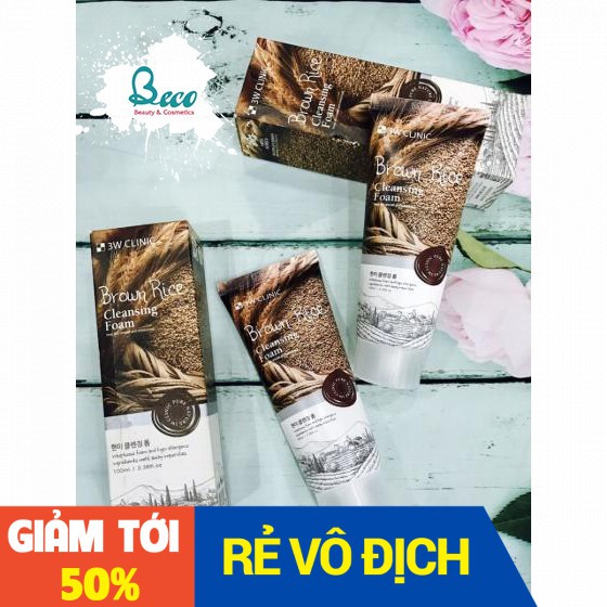 [GIẢM TỚI 50%] Sữa Rửa Mặt Chiết Xuất Từ Gạo 3W Clinic Brown Rice Foam Cleansing 100ml - Cửa Hàng Beco