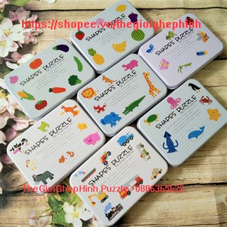 Ghép hình Shapes Puzzle 2 mảnh 7 chủ đề giáo dục sớm cho bé - ảnh chụp thật
