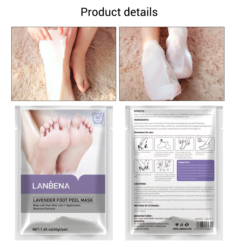 Mặt nạ dưỡng ẩm da chân LANBENA mùi oải hương sảng khoái | BigBuy360 - bigbuy360.vn