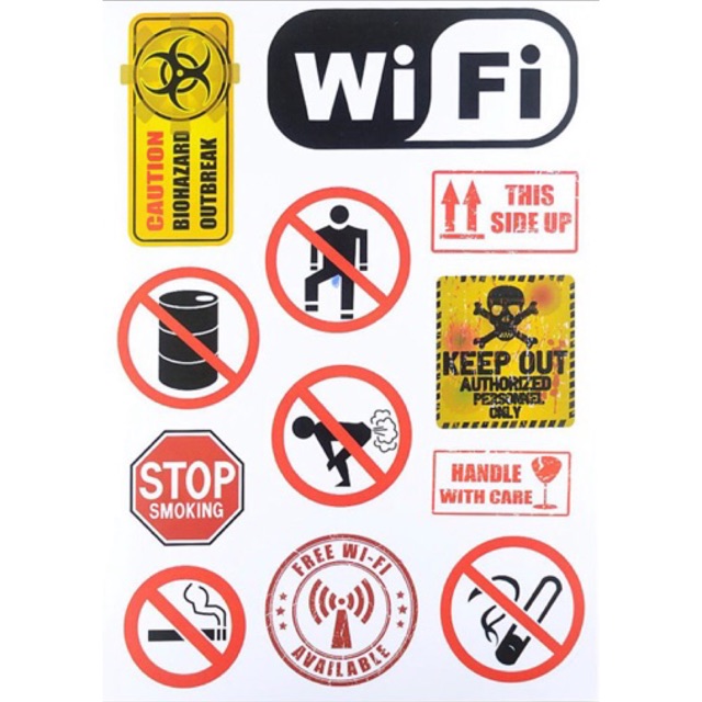 Sticker chống nước biển cấm warning