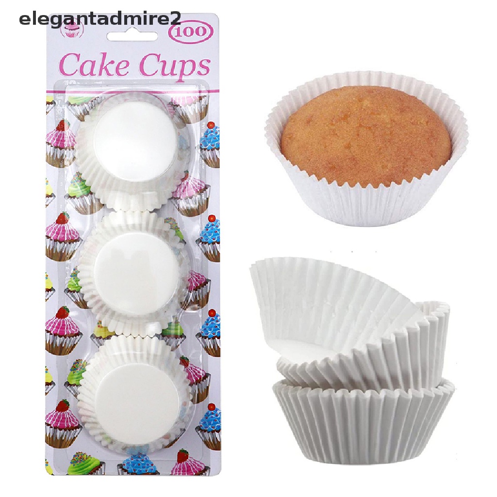 Set 100 cốc làm bánh muffin cupcake màu trắng tiện lợi