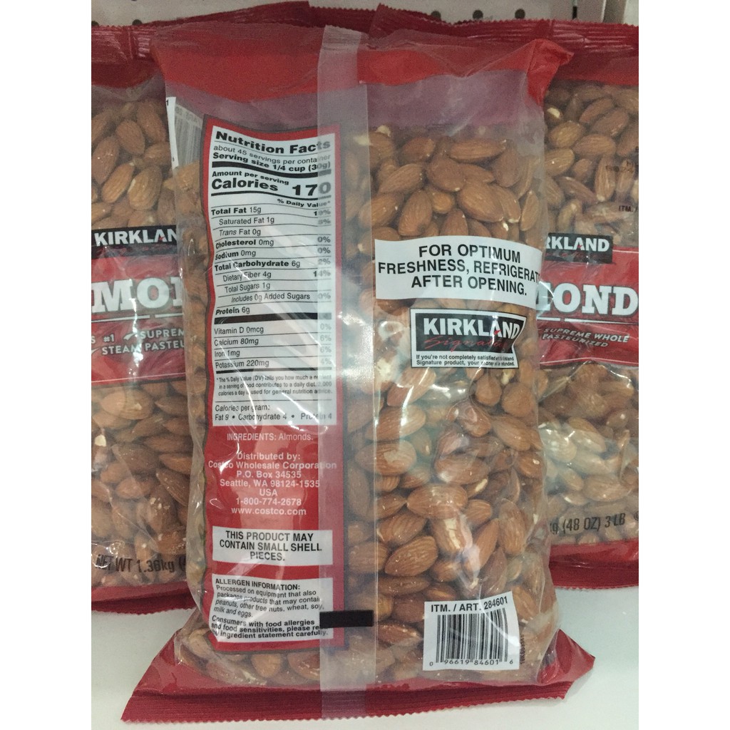 NHÂN HẠNH NHÂN MỸ KIRKLAND SẤY TỰ NHIÊN TÚI 1,36KG | BigBuy360 - bigbuy360.vn