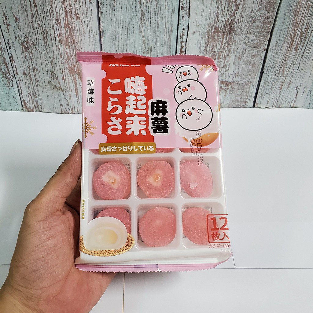 GÓI 180gr BÁNH MOCHI KEM LẠNH VỊ HOA QUẢ (12 BÁNH)