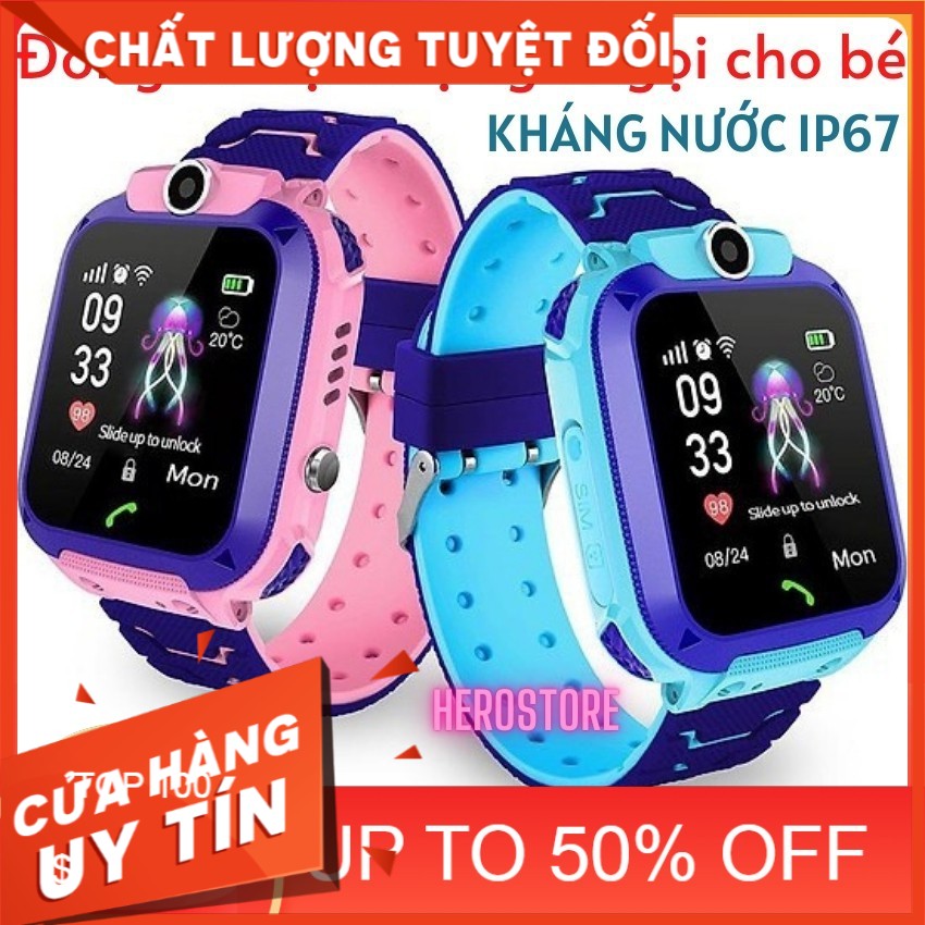 Đồng Hồ Q12 Định Vị dành cho bé (có camera) chống nước IP67, cuộc goi SOS khẩn cấp 4.8