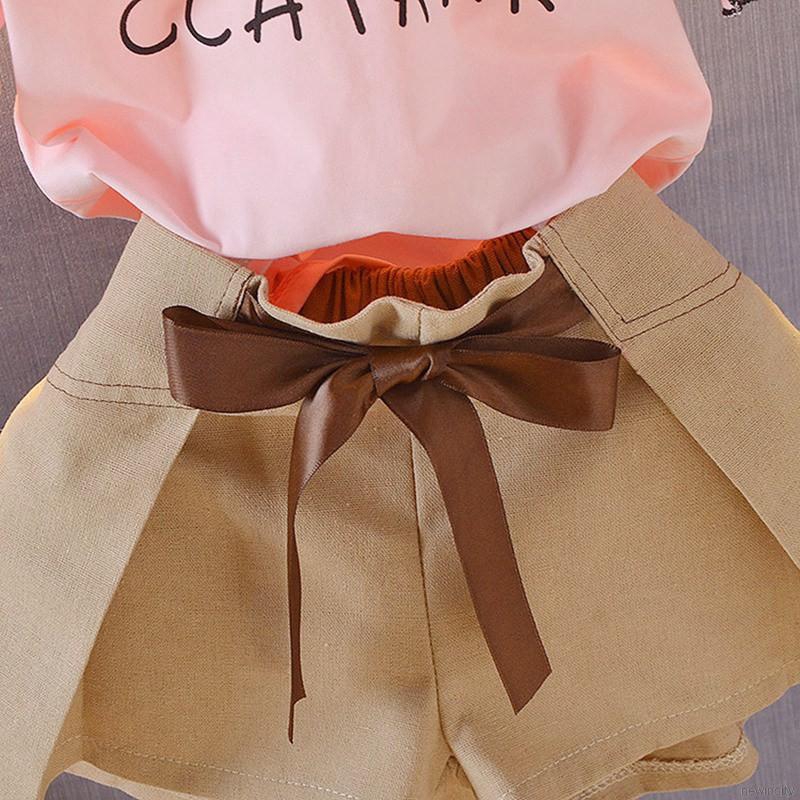 Set áo thun tay ngắn &amp; quần short cho bé gái