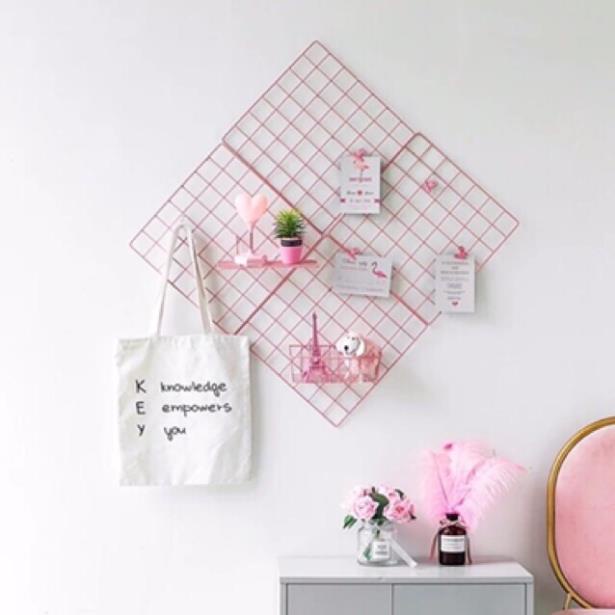 TẶNG ĐINH TREO - DECOR LƯỚI SỐNG ẢO HỒNG PASTE SIÊU CUTE  đủ kích thước, phụ kiện trang trí