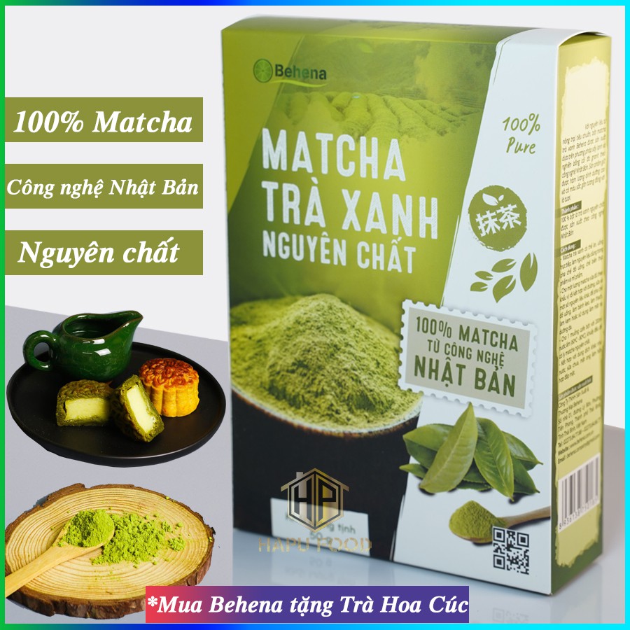 [ Công nghệ Nhật Bản ] Bột trà xanh Matcha Behena nguyên chất hộp 50g