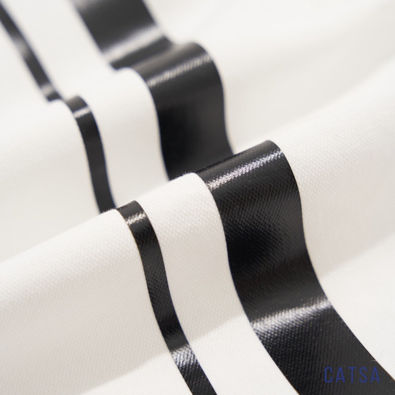 Áo polo nam trắng in phối sọc chất liệu thun cotton co giãn 4 chiều, thấm hút mồ hôi CATSA ATP241