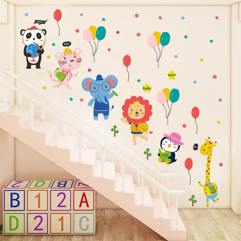 Tranh Decal Dán Tường Tiếng Anh Và Các Loài Động Vật Cho Bé BABY GLENN DOMAN