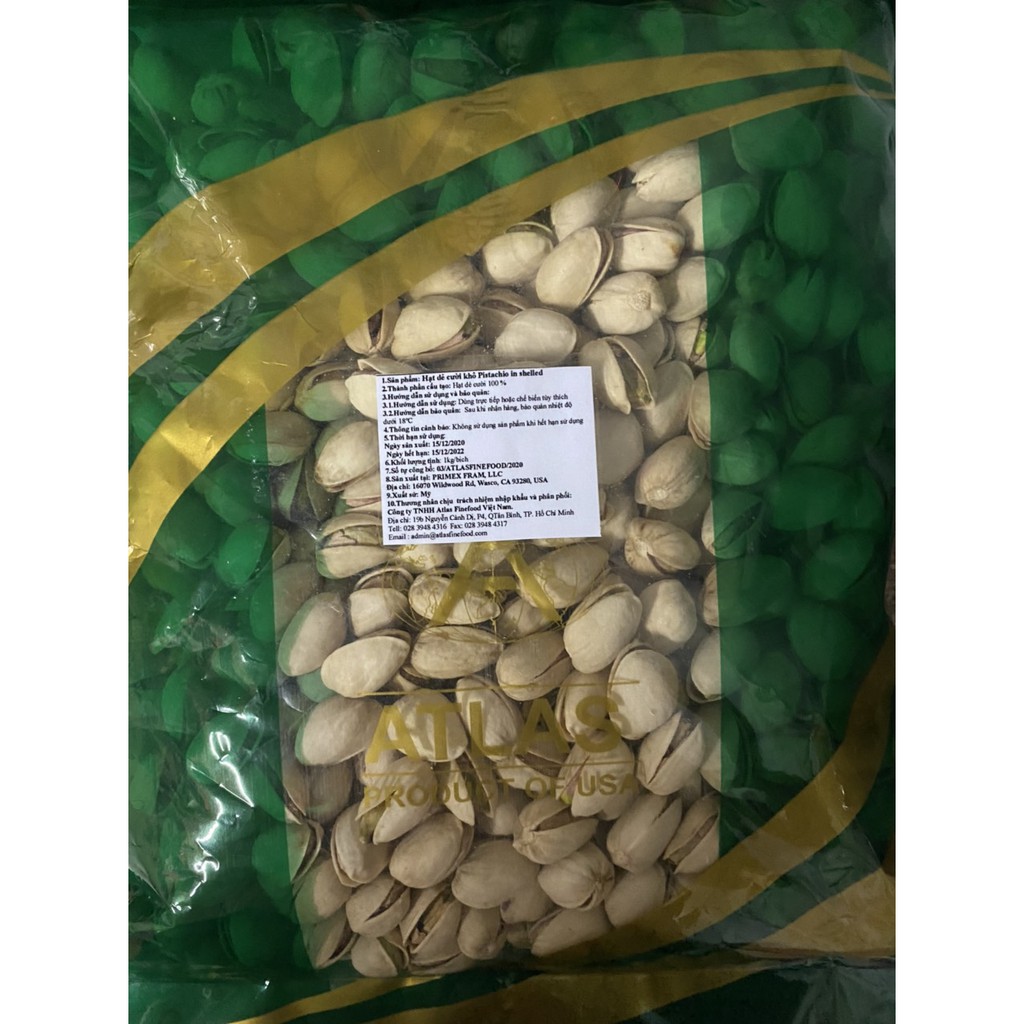 HẠT DẺ CƯỜI KHÔ PISTACHIO 1KG