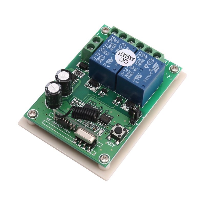 Rơ Le Công Tắc Điều Khiển Từ Xa DC 12V 2CH 433Mhz Cho Gara Doo