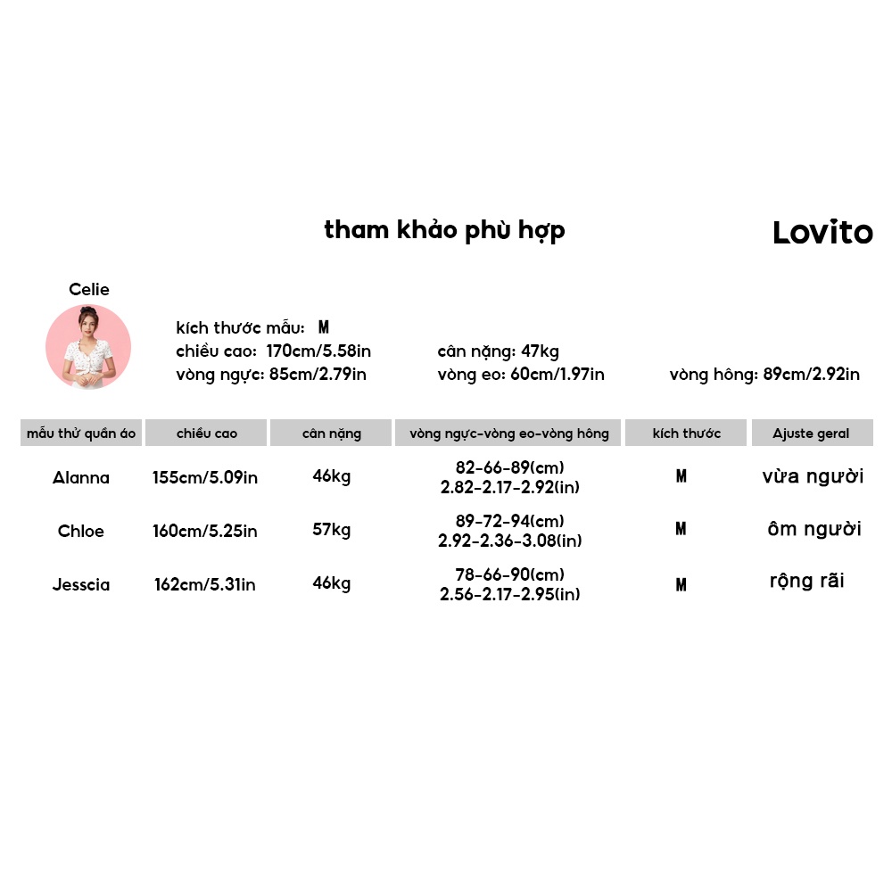 Lovito Áo Kiểu Tay Ngắn Cổ Chữ V In Họa Tiết Hoa Dễ Thương L05696 | BigBuy360 - bigbuy360.vn