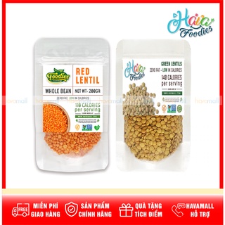 Tặng Hạt Quinoa - Combo 2 Loại Đậu Lăng Xanh (250gr) + Đậu Lăng Đỏ (250gr)