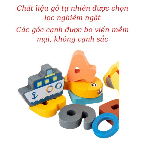 Đồ Chơi Cho Bé Bộ Chữ Cái Câu Cá Xếp Hình Montessori 6 In 1 Phát Triển Trí Tuệ