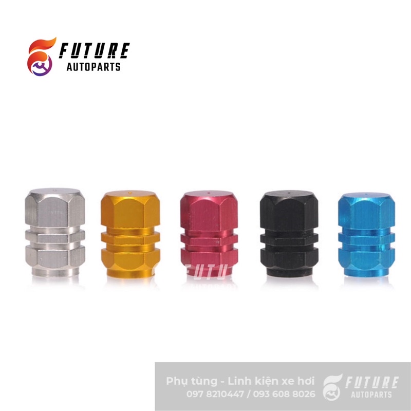 Bộ 4 nắp chụp chân van lốp xe hơi, xe máy nhiều màu sắc lựa chọn - Future Autoparts