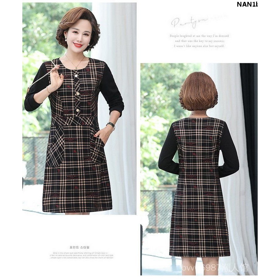Đầm Sọc Ca Rô Thời Trang Mùa Đông Dành Cho Phụ Nữ Trung Niên 2021 40-272 | BigBuy360 - bigbuy360.vn