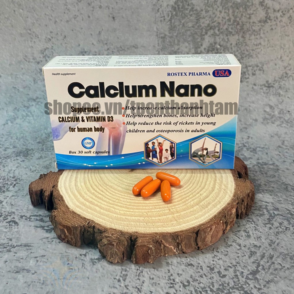 Viên uống CALCIUM NANO bổ sung canxi D3 giúp tang chiều cao, chắc xương – Hộp 30 viên