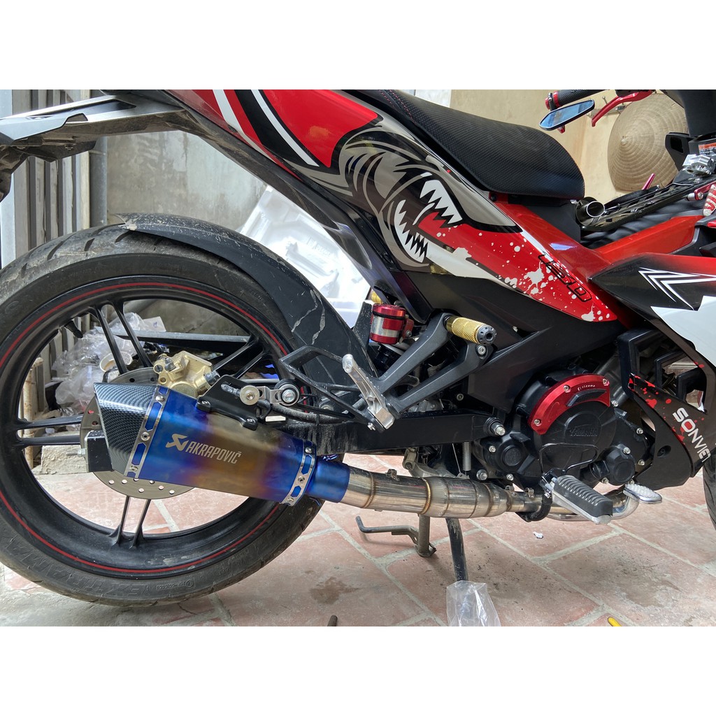 Pô Akrapovic Đùi Gà  + Cổ Pô Bầu Hơi Các Dòng Xe Máy