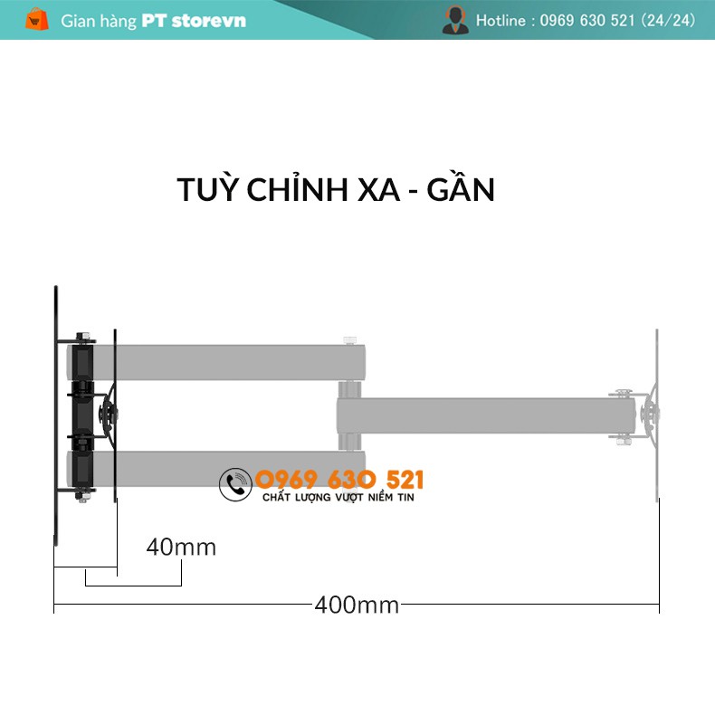 [Mã ELORDER5 giảm 10K đơn 20K] Giá treo màn hình máy tính - xoay 180 độ trái/phải - CP102 17- 32 inch