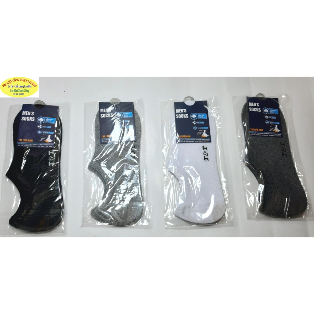 TẤT VỚ LƯỜI NAM In hình T&T Chất liệu thun cotton Thoáng mát Thấm hút ẩm Nhãn hiệu MEN'S SOCKS