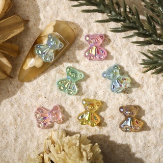 Set 4 Charm gấu thủy tinh BEAR JEWELRY trang trí móng tay, nail , làm phụ kiện