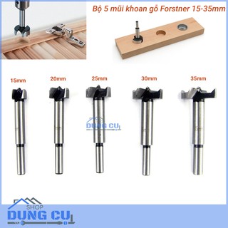 Bộ 5 mũi khoan gỗ kiểu forstner 10-35mm khoan bản lề