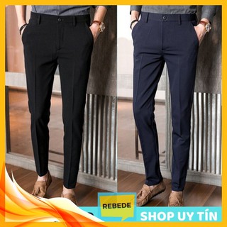 Quần tây đen nam vải đẹp, dáng ôm (được kiểm hàng xem chất lượng) [XIN XO]