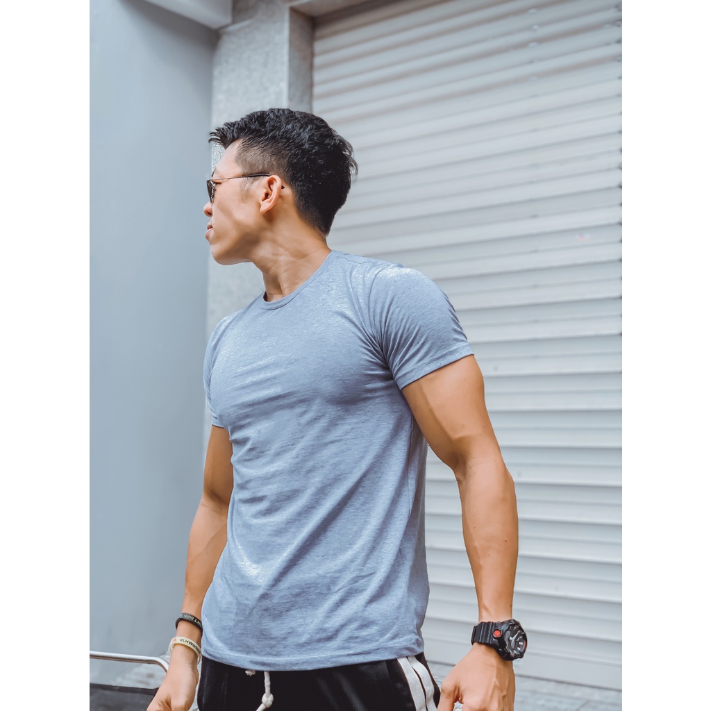 Áo thun body LÀNG HOA WORKOUT - Áo thun nam tập luyện