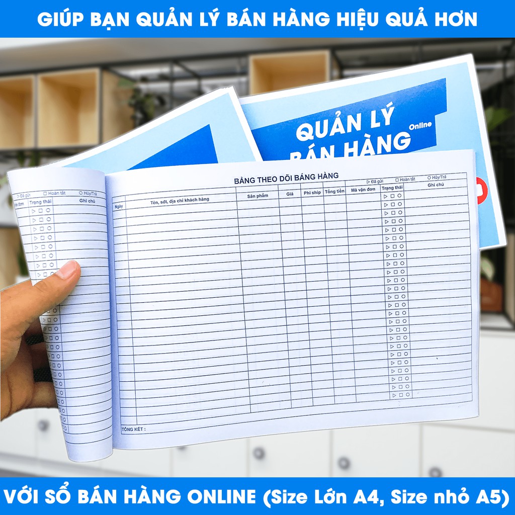 Sổ tay bán hàng / sổ nhập hàng / Giúp bạn quản lý bán hàng hiệu quả hơn (sổ có 2 loại, 2 kích cỡ tùy thích)