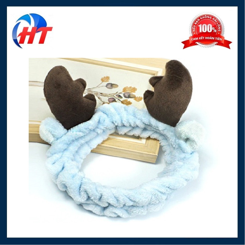 Băng Đô Sừng Hươu 3D Vải Nhung Mềm Mại Cao Cấp (Giao màu ngẫu nhiên)
