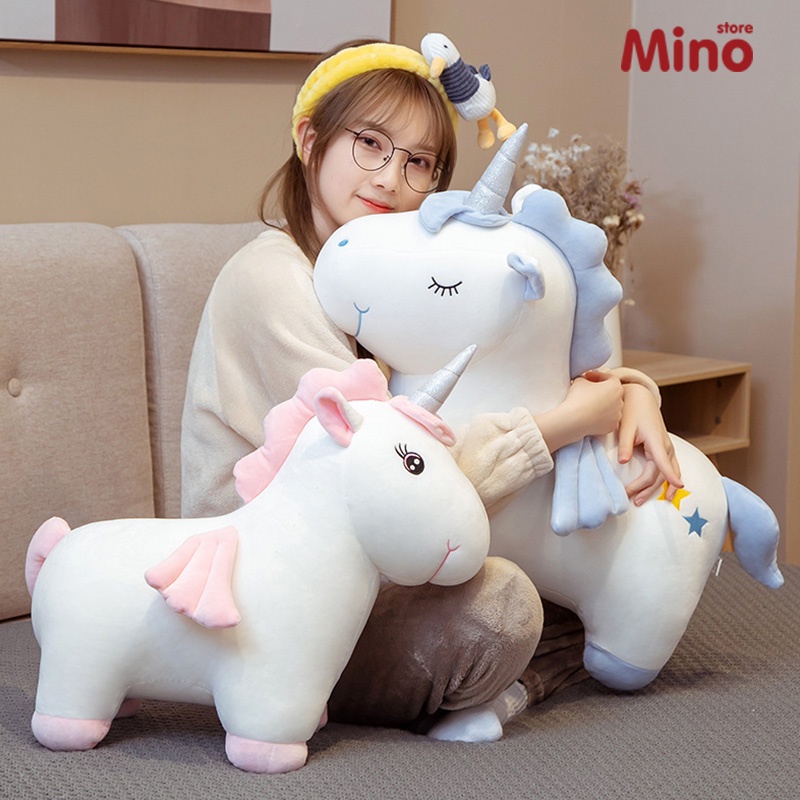 Gấu Bông Ngựa Pony 1 Sừng Phiên Bản Kỳ Lân Mới Size 50cm Mềm Mịn MINO STORE TH82