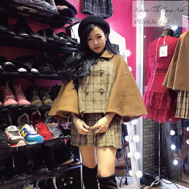 Sét Dạ Cape+ Chân Váy Dạ Dày(ảnh thật) | BigBuy360 - bigbuy360.vn